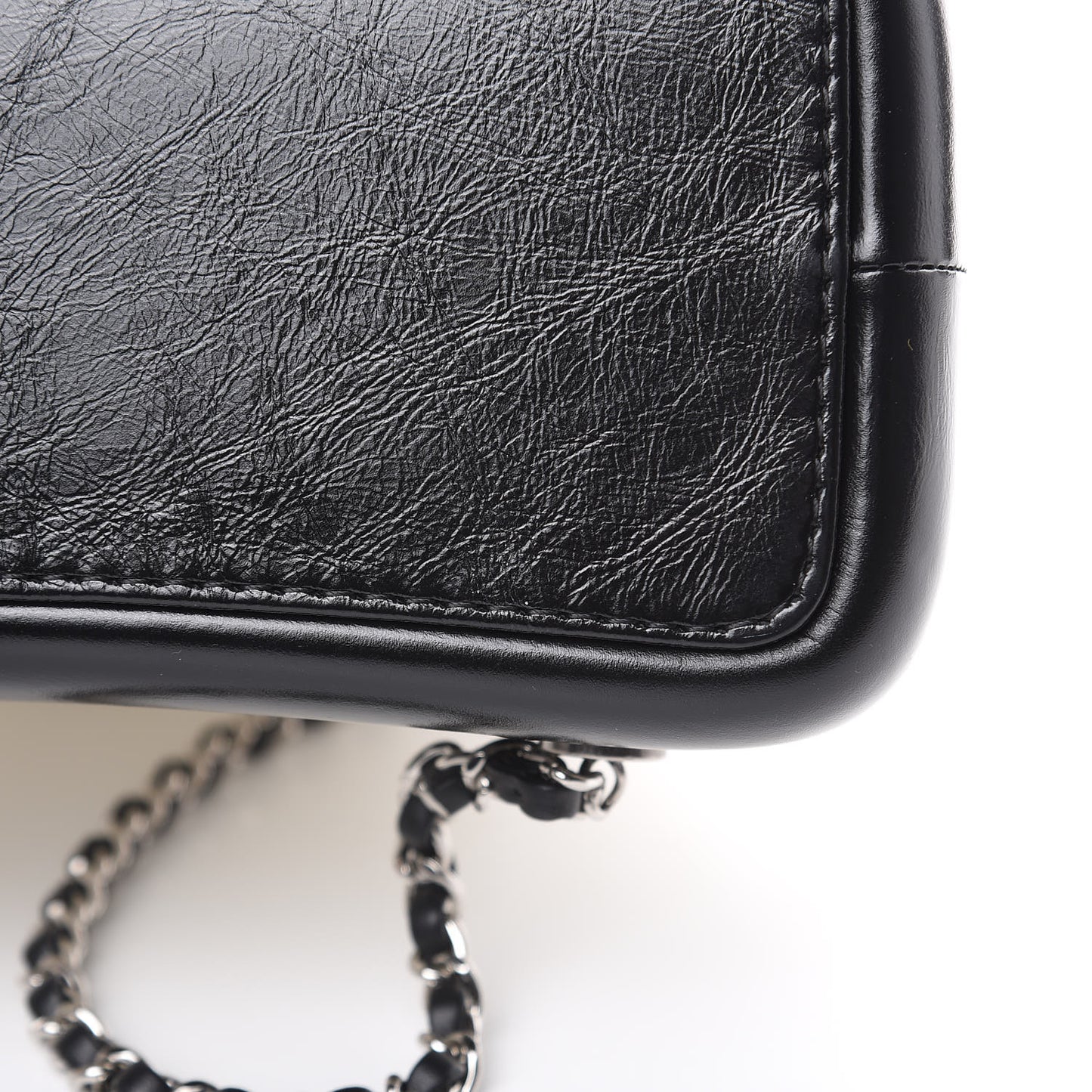 Aged Calfskin Quilted Small Gabrielle Backpack Black White