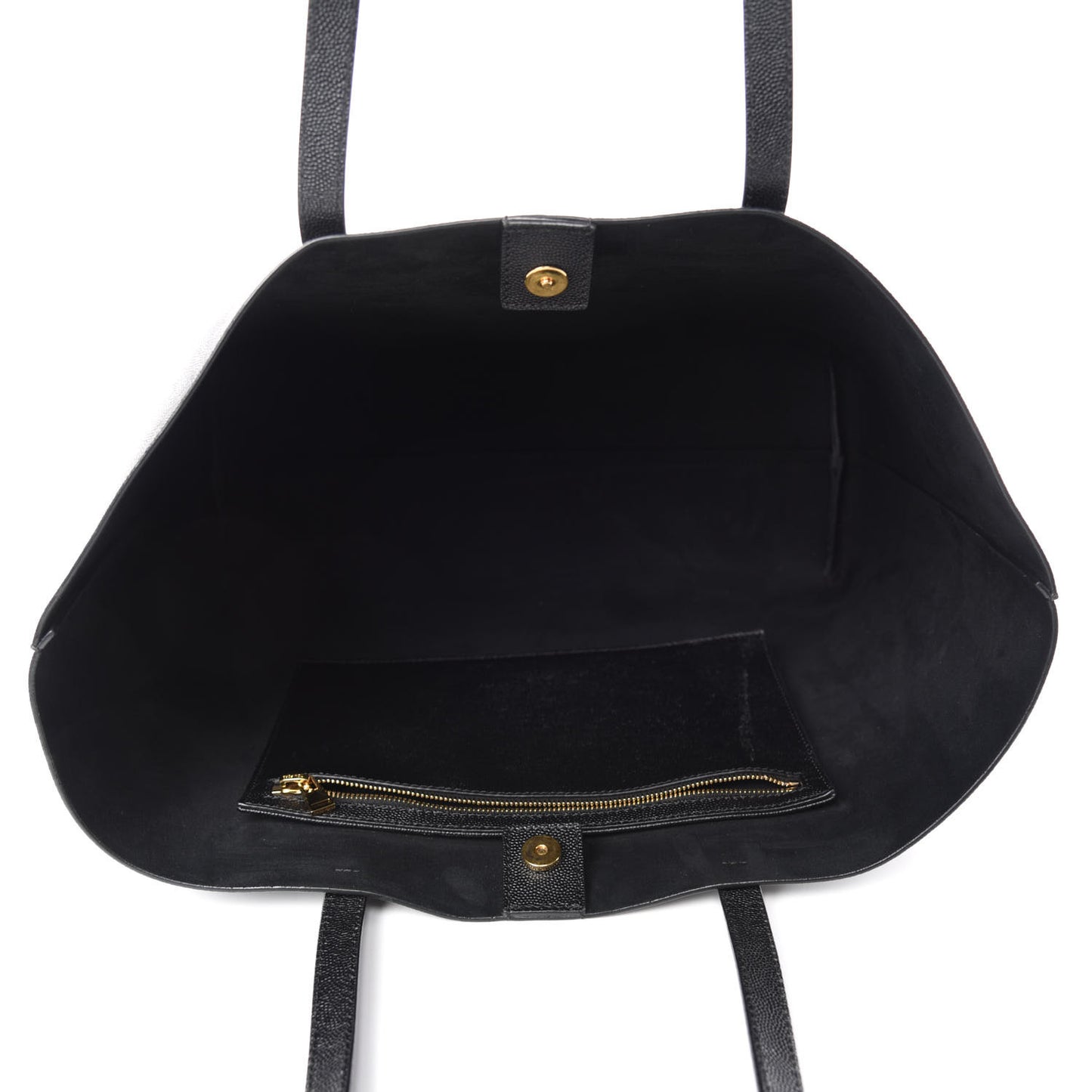 Grained Calfskin Small T Tote Black