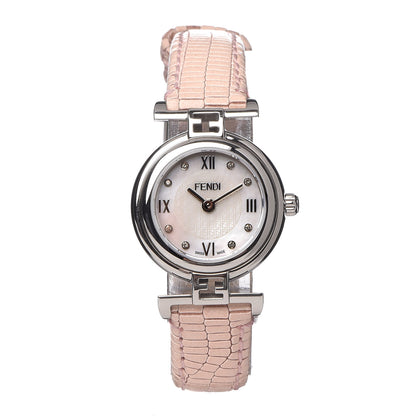 Fendi Stainless Steel Calfskin Diamond Pink Mother of Pearl 23mm Moda Quartz Watch 1 of 8