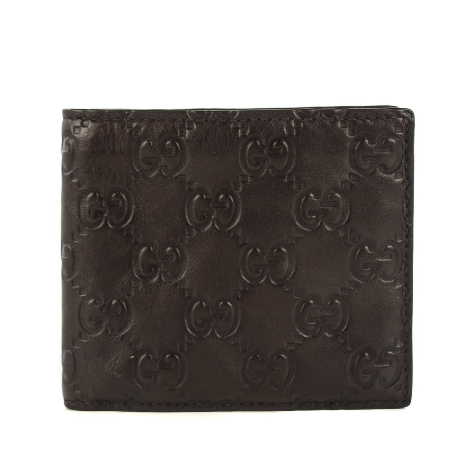 Gucci Guccissima Avel Bi-Fold Wallet Chocolate 1 of 9