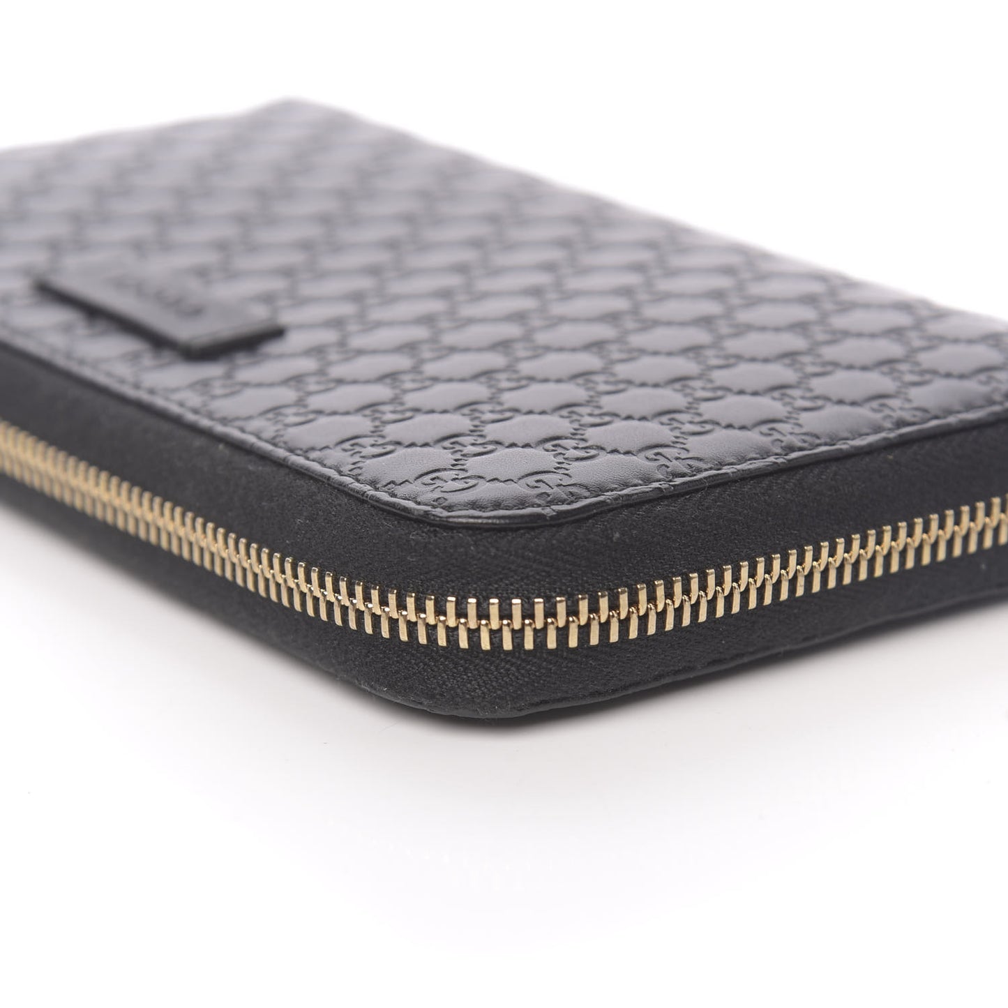 Microguccissima Zip Around Wallet Black