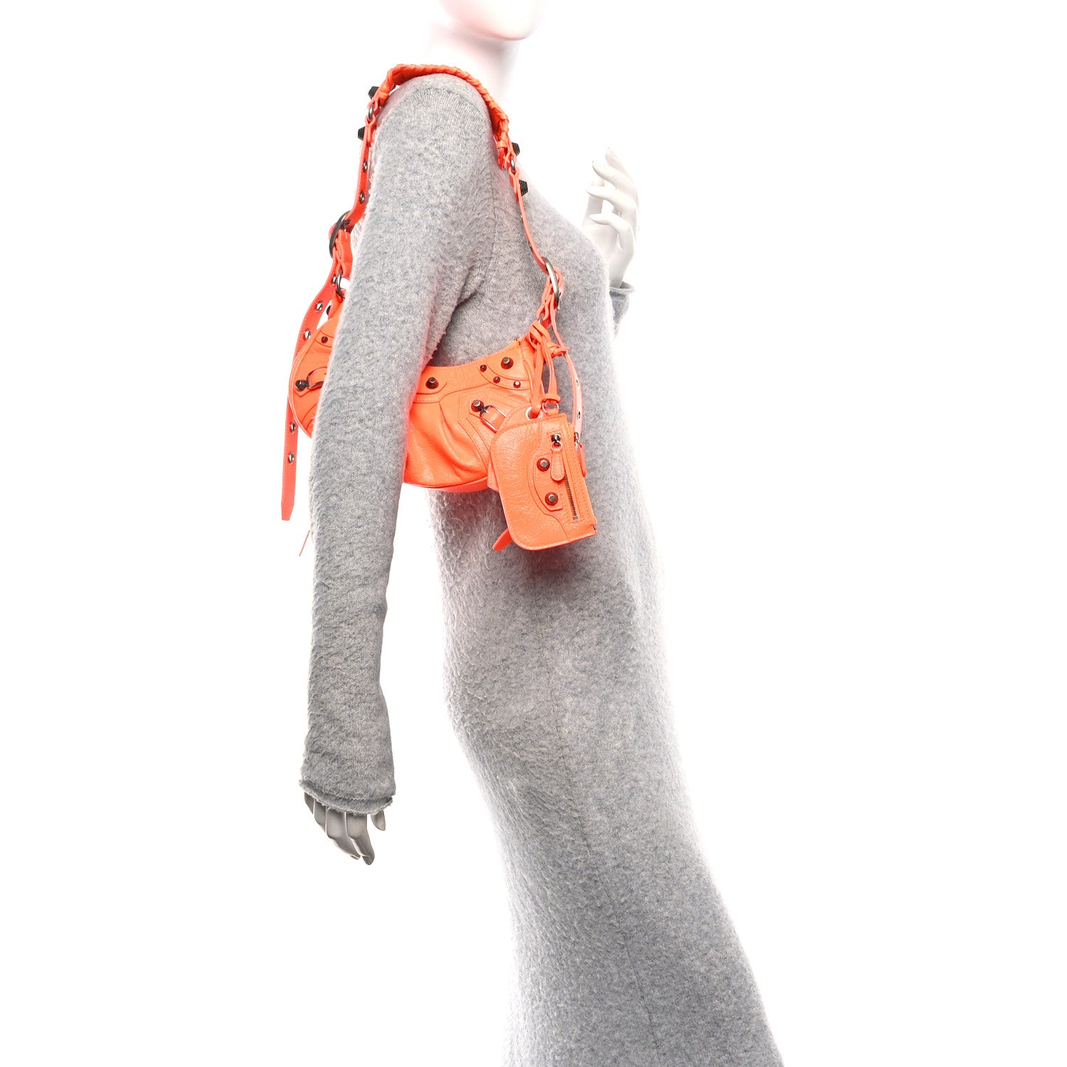 Balenciaga Agneau Arena Le Cagole Shoulder Bag XS Orange Orange 2 of 12