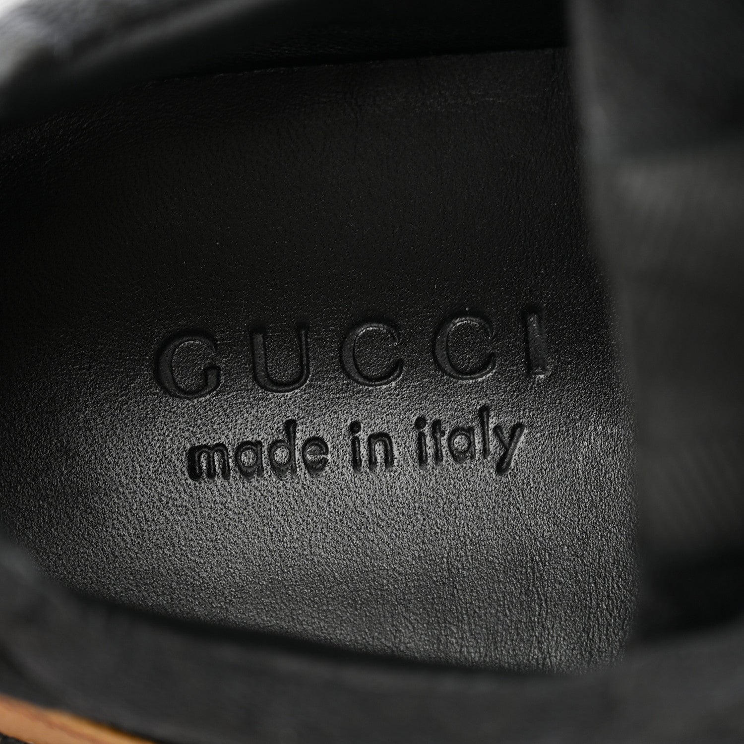 Gucci Monogram Textured Dollar Calfskin Mens Rhyton Sneakers 8 Black Khaki Beige 5 of 12