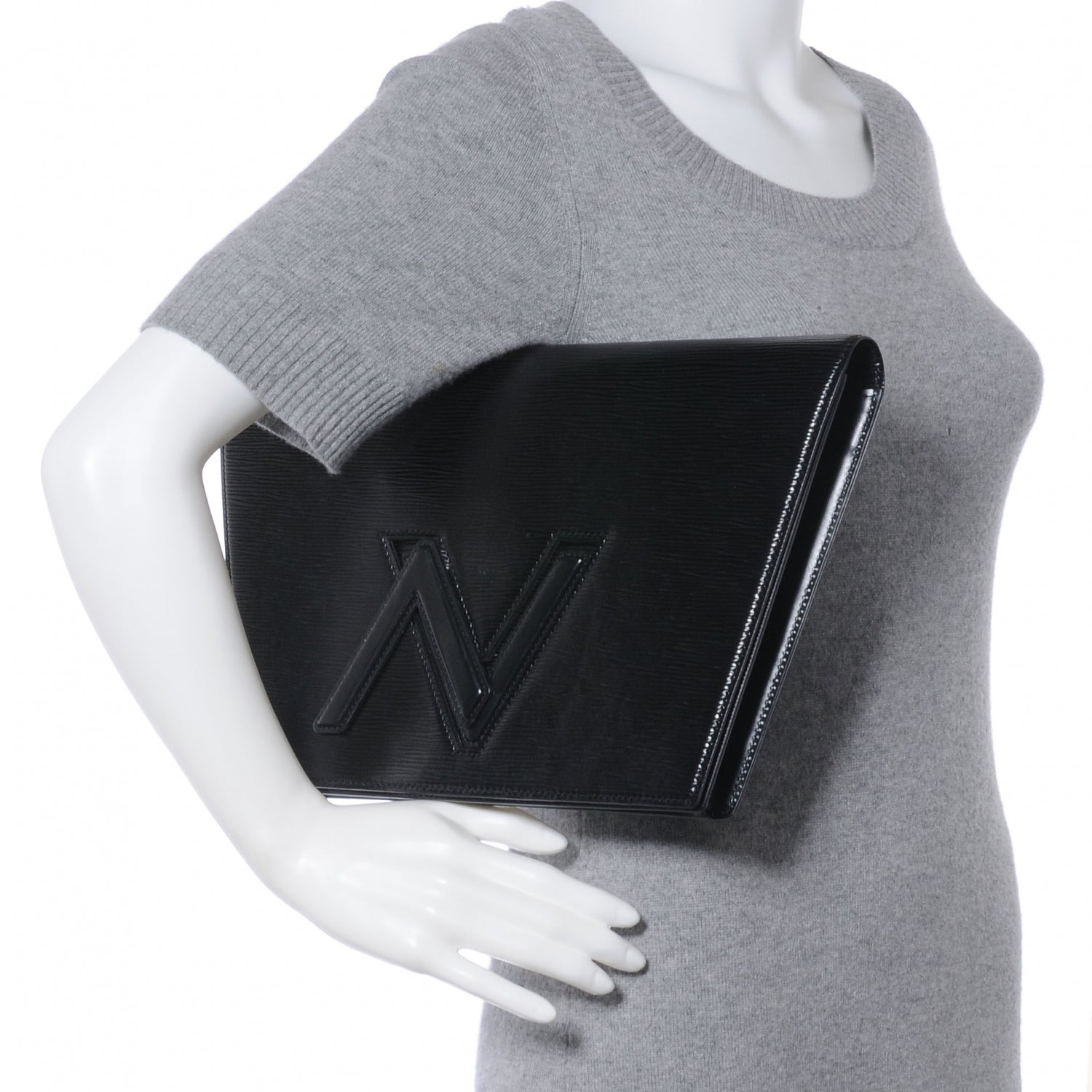Louis Vuitton Epi Pochette Trapeze Clutch Black 2 of 7