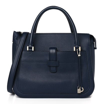 Loro Piana Grained Calfskin Bellevue Odessa Navy Blue 1 of 10