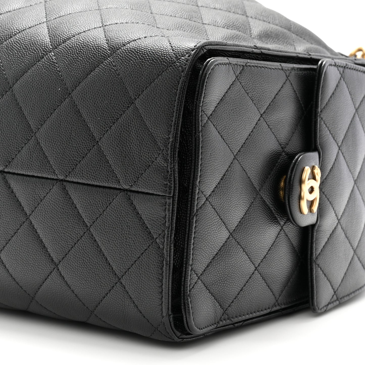 Caviar Quilted Medium Chanel 25 Handbag Black