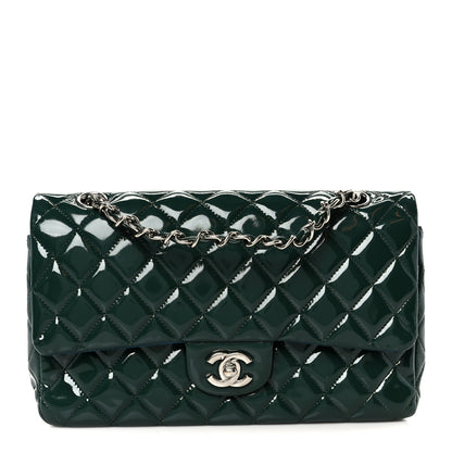 Chanel Patent Quilted Medium Double Flap Blue 1 of 12