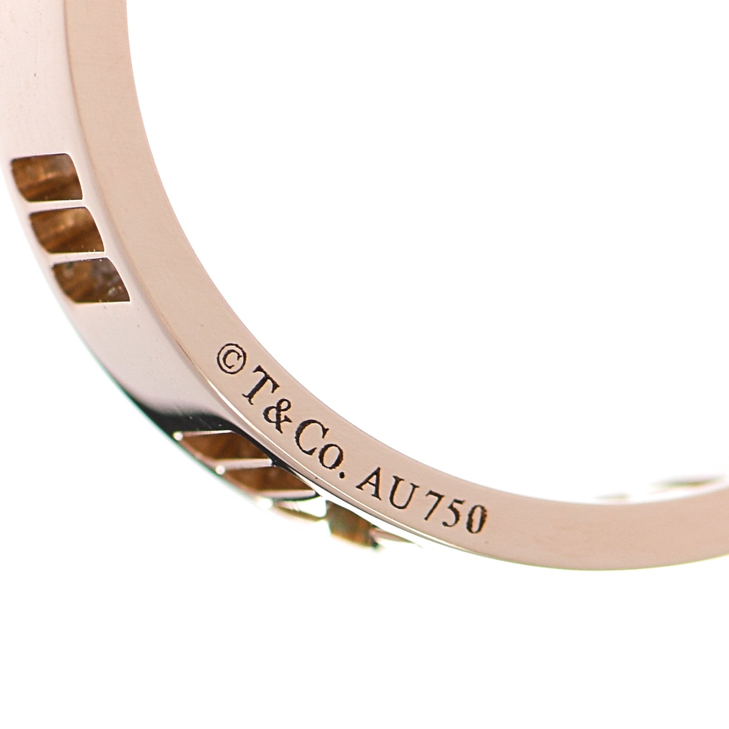 Tiffany 18K Rose Gold Diamond Atlas Pierced Ring 62 10 4 of 5
