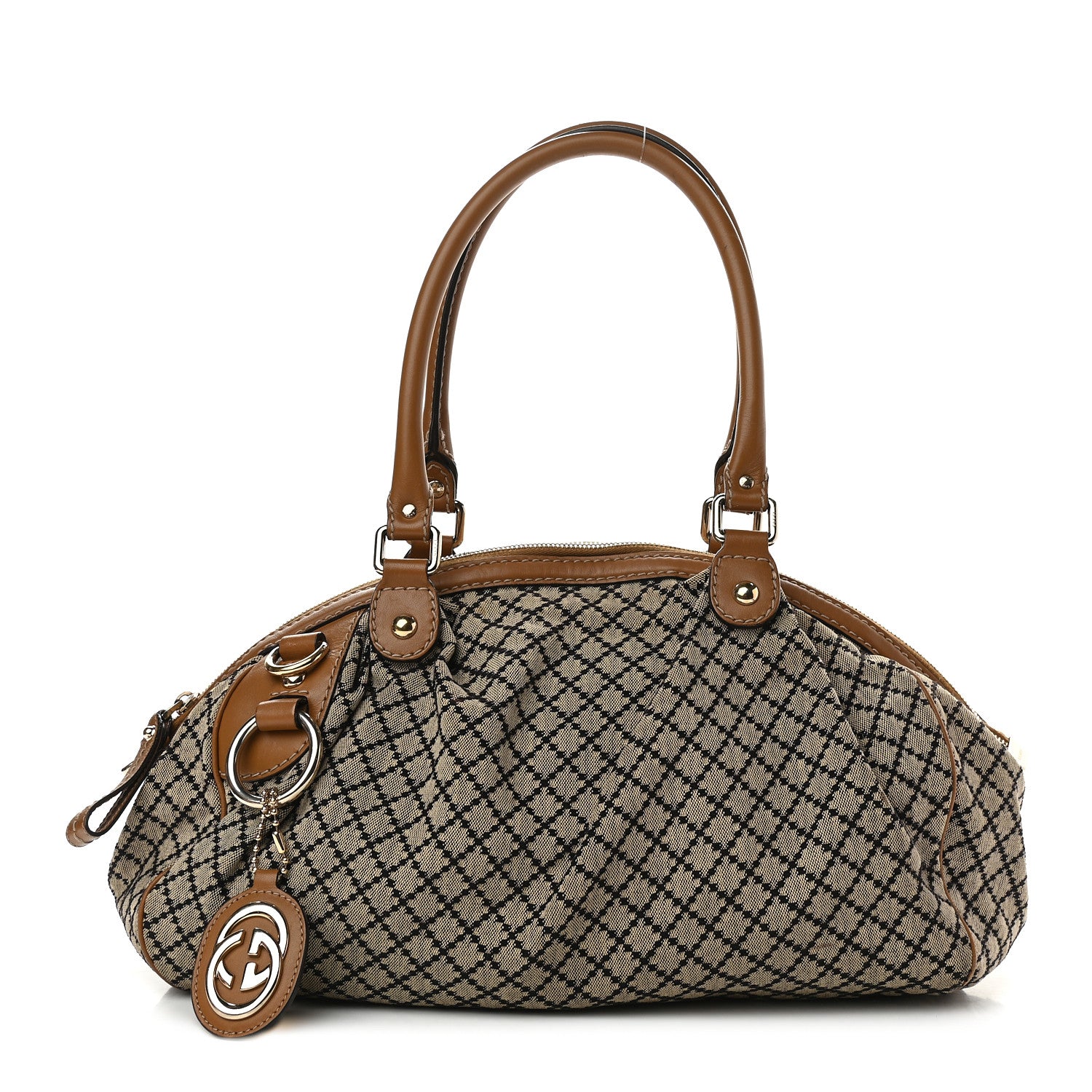Gucci Diamante Medium Sukey Boston Brown 1 of 12
