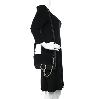 Chloe Suede Calfskin Small Faye Shoulder Bag Black 2 of 15
