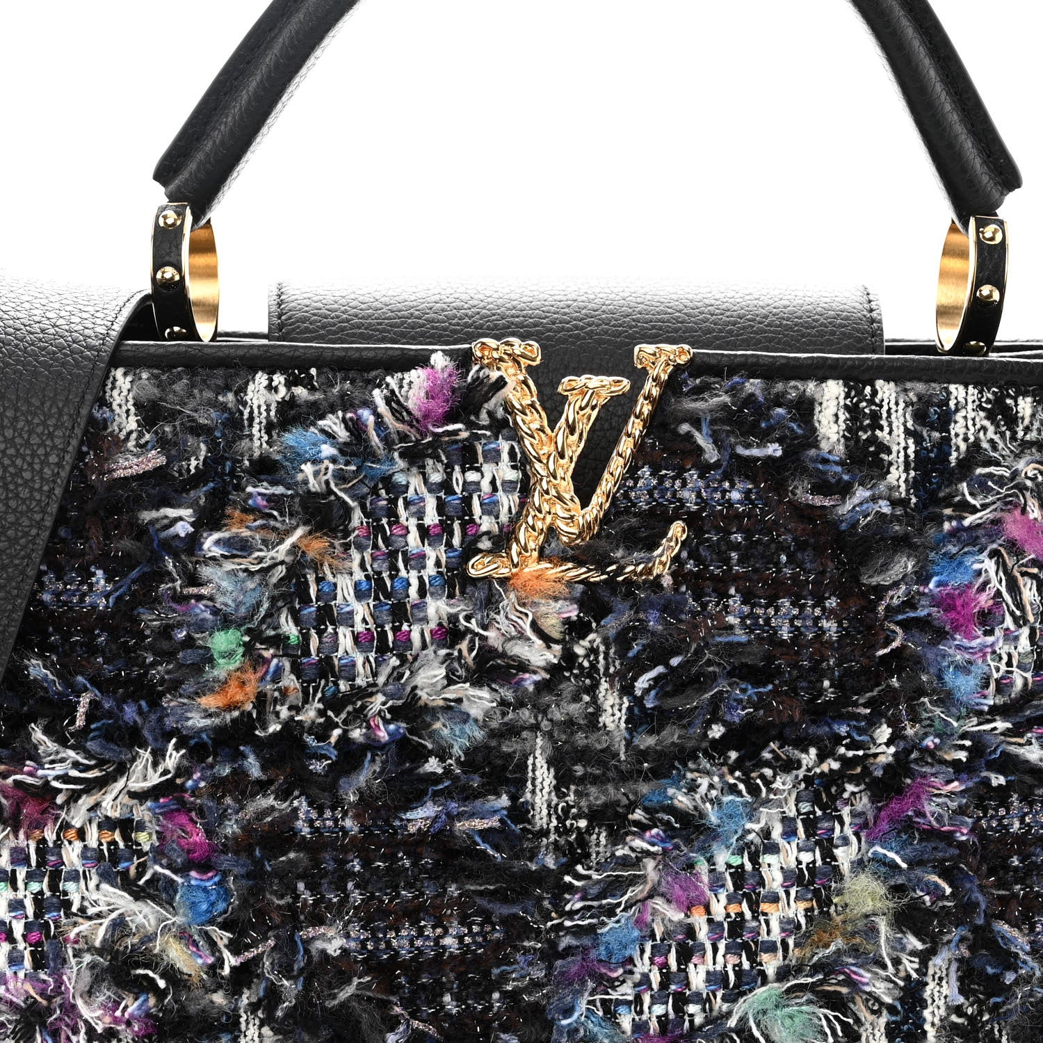 Louis Vuitton Tweed Calfskin Capucines MM Multicolor 7 of 10