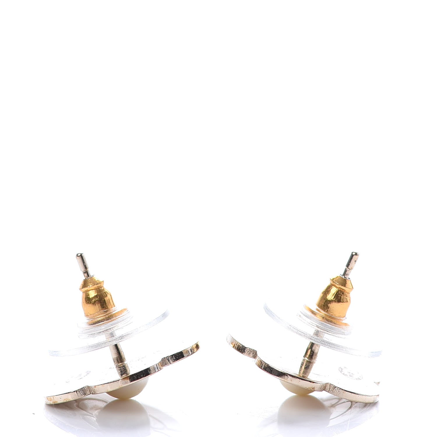 Chanel Pearl CC Camellia Earrings Gold 3 of 5