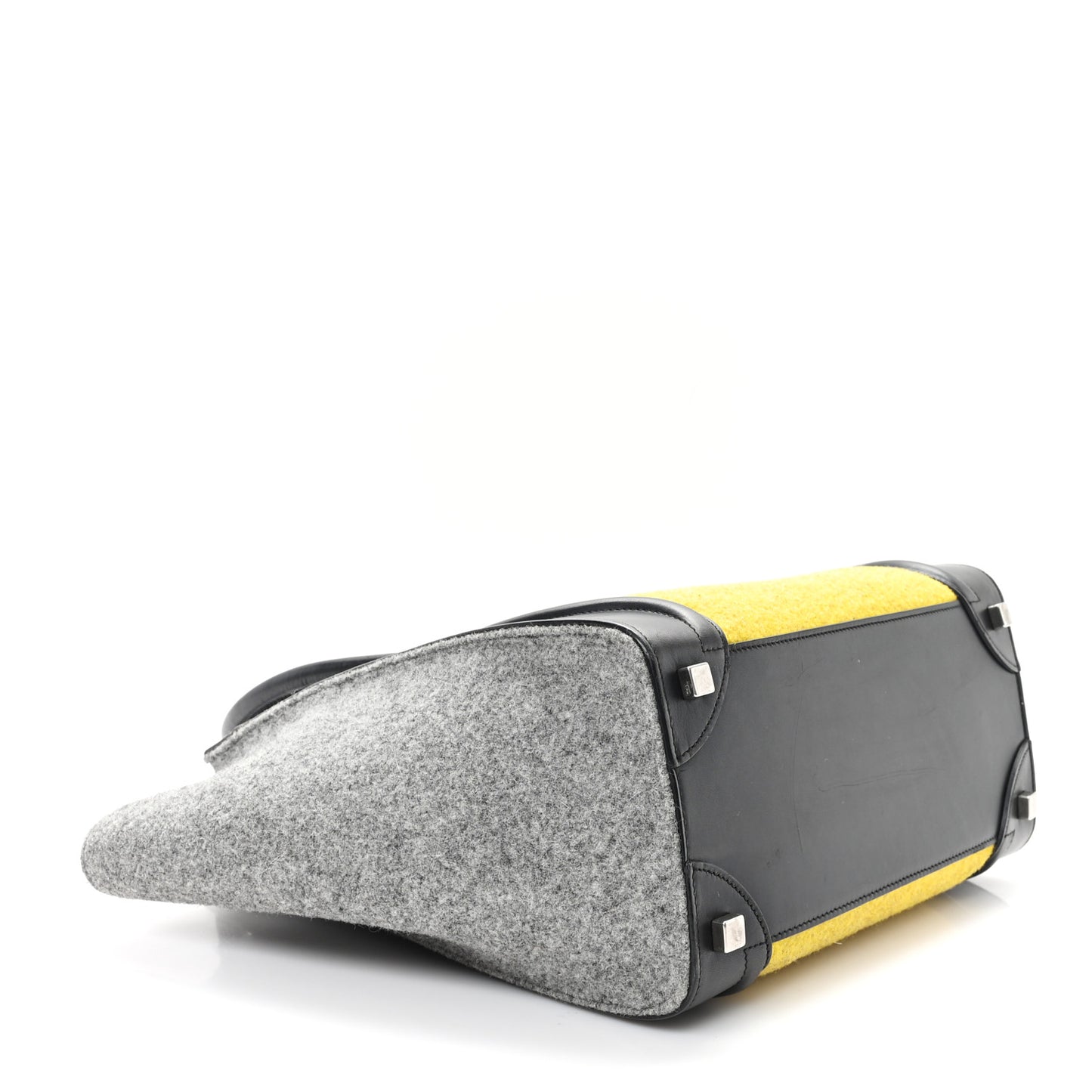 Felt Smooth Calfskin Micro Tri-Color Luggage Black Yellow