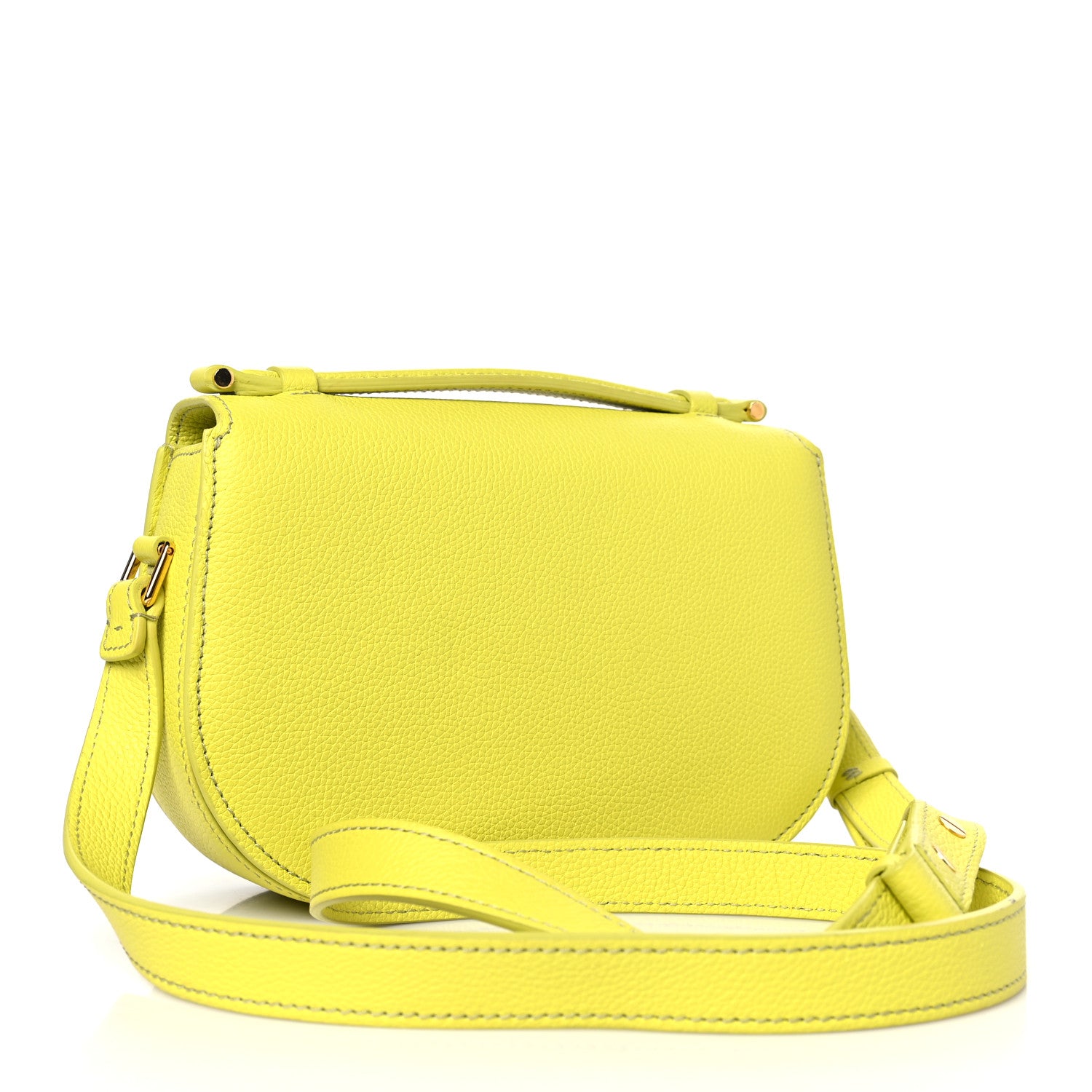 Tom Ford Grained Calfskin Padlock Crossbody Bag Yellow 3 of 8
