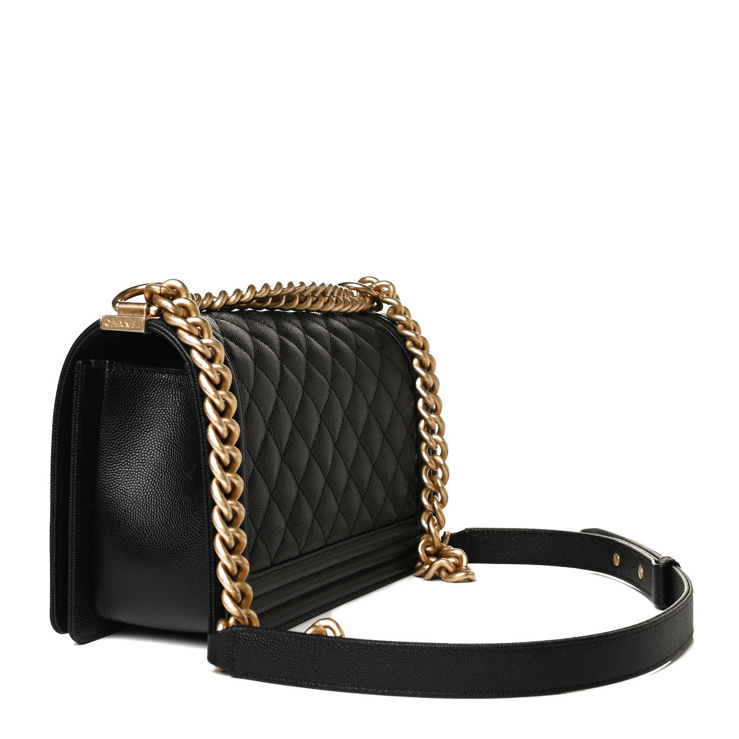 Caviar Quilted Medium Boy Flap Black