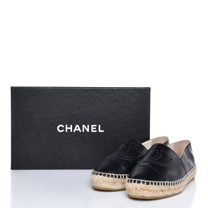 Chanel Lambskin CC Espadrilles 35 Black 10 of 10