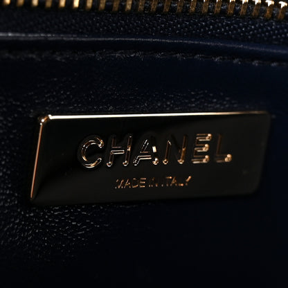 Chanel Shiny Lambskin Quilted 31 Shopping Bag Navy 6 of 10