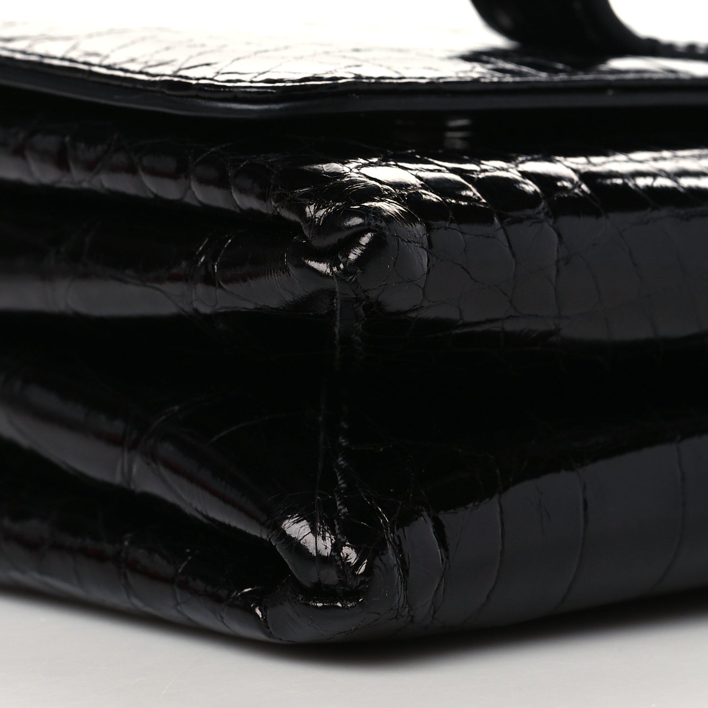 Crocodile Crystal Encrusted Studs Va Va Voom Shoulder Bag Black