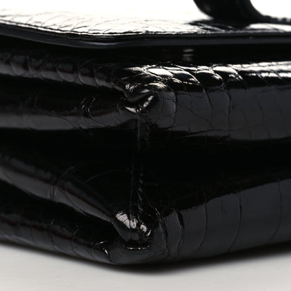 Valentino Garavani Crocodile Crystal Encrusted Studs Va Va Voom Shoulder Bag Black 7 of 8
