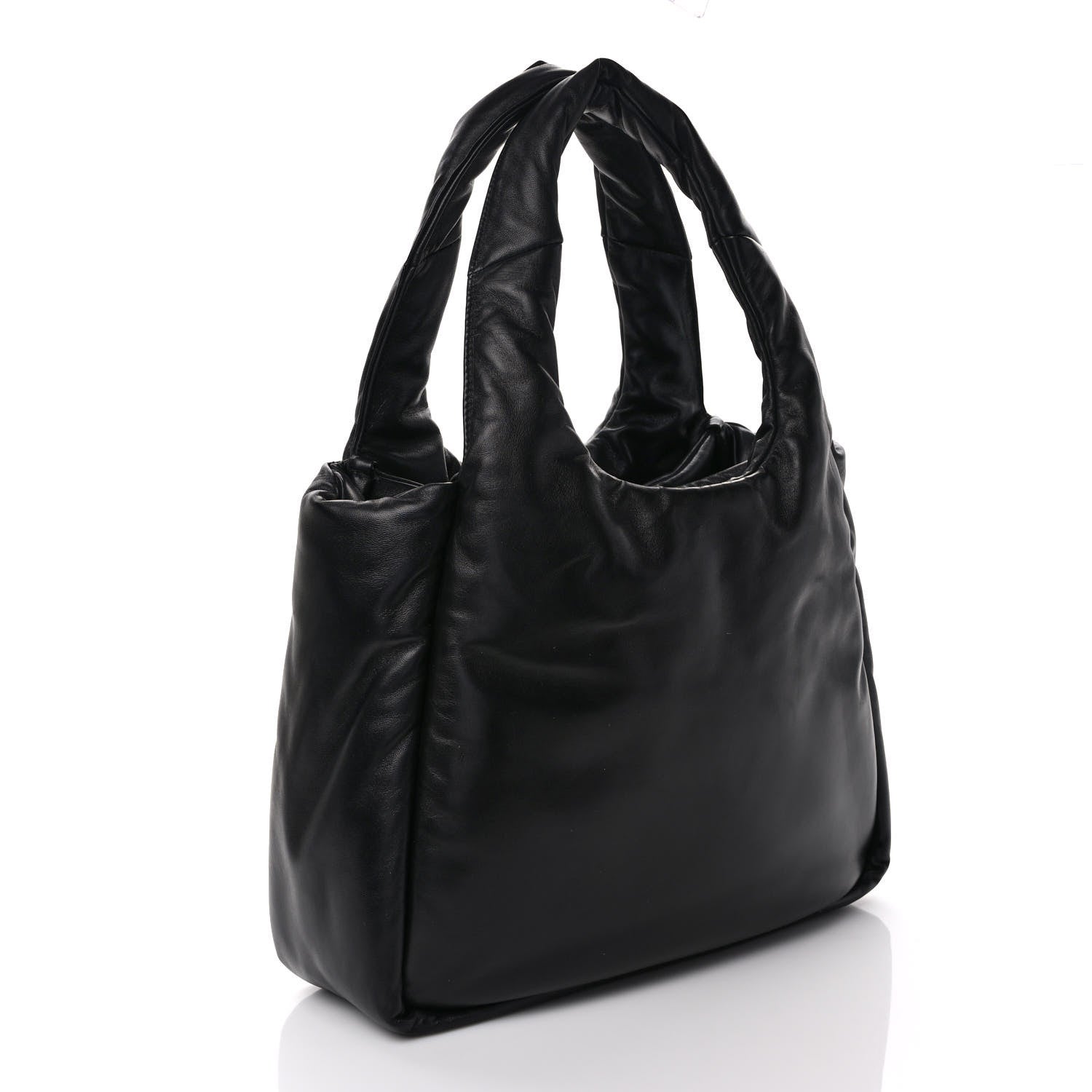 Prada Nappa Soft Padded Medium Double Handled Shoulder Bag Black 3 of 8