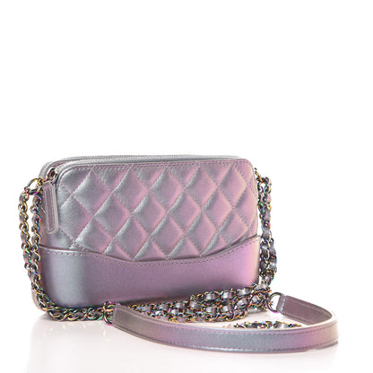 Chanel Iridescent Lambskin Calfskin Quilted Small Gabrielle Clutch With Chain Light Purple 3 of 12