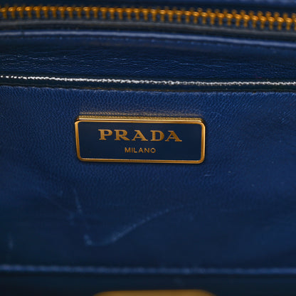 Prada Saffiano Vernice Pyramid Bag Black Bluette 6 of 14