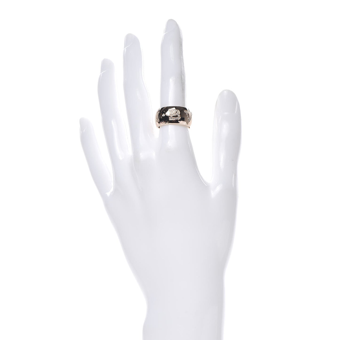 18K Rose Gold Diamond BVLGARI Monologo Ring 53 6.25