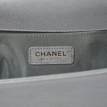 Chanel Caviar Quilted Medium Boy Flap Grey 6 of 13