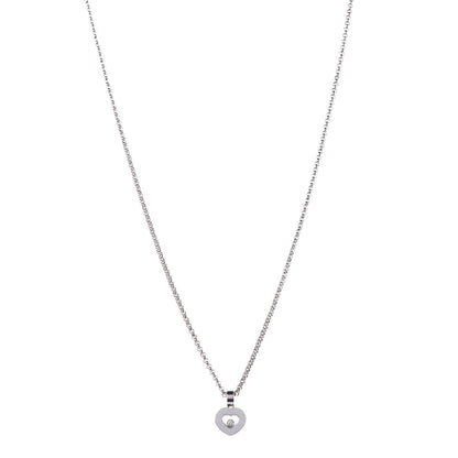 Chopard 18K White Gold Happy Diamonds Icons Heart Pendant Necklace 1 of 7