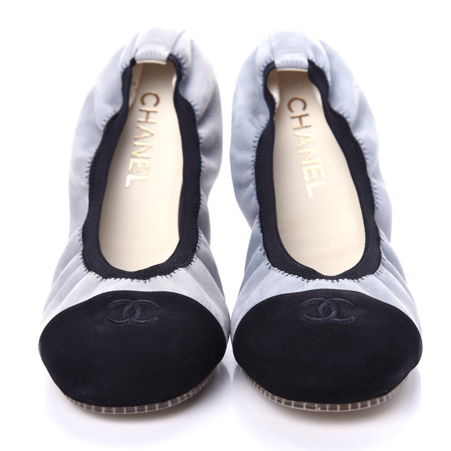 Nubuck Suede CC Elastic Cap Toe Ballerina Flats 40.5 Blue