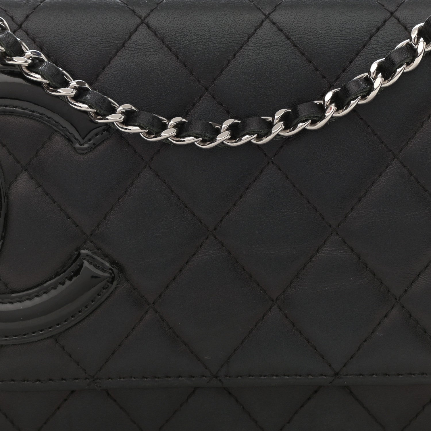 Chanel Calfskin Quilted Cambon Wallet On Chain WOC Black 9 of 14