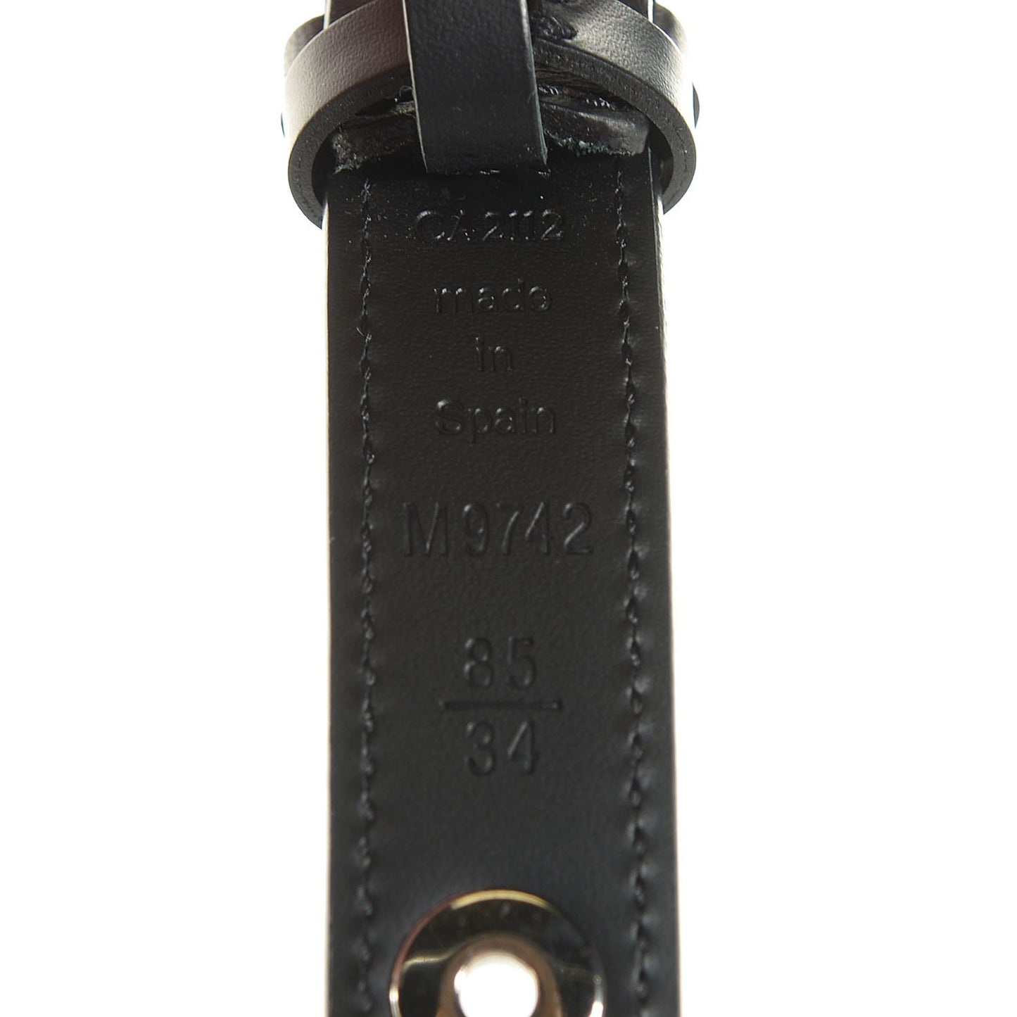 Leather Spike 20mm Belt 85 34 Black