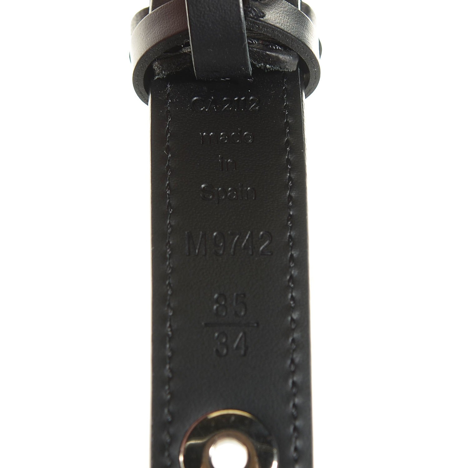 Louis Vuitton Leather Spike 20mm Belt 85 34 Black 10 of 12