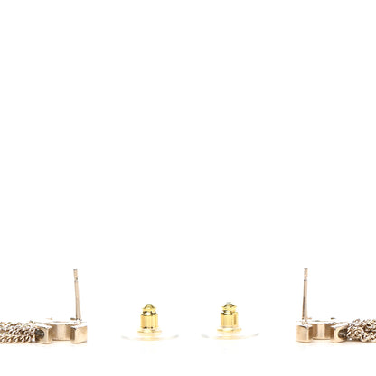 Chanel Metal CC Multi Strand Chain Drop Earrings Gold 3 of 4