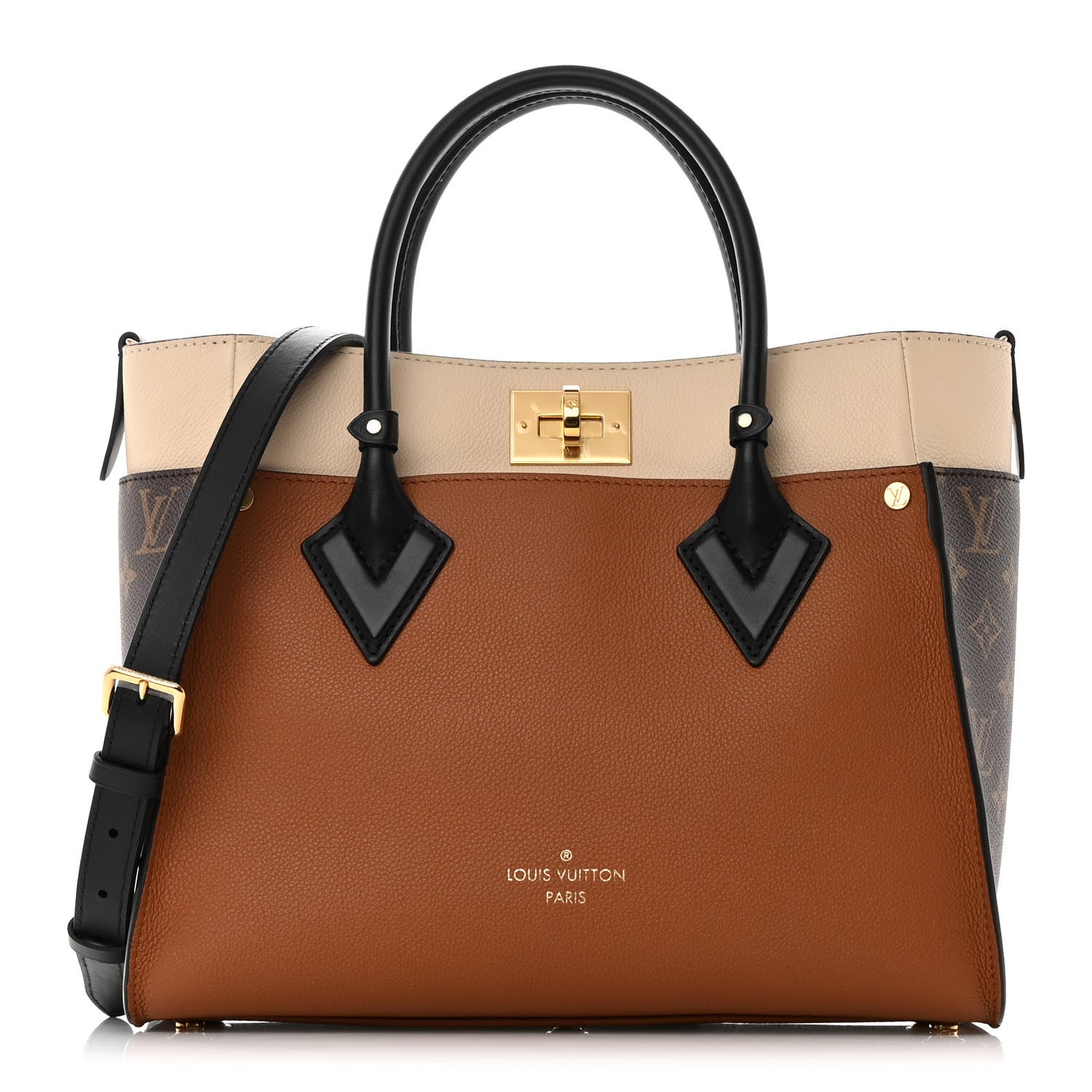 Louis Vuitton Calfskin Monogram On My Side MM Chataigne 1 of 11