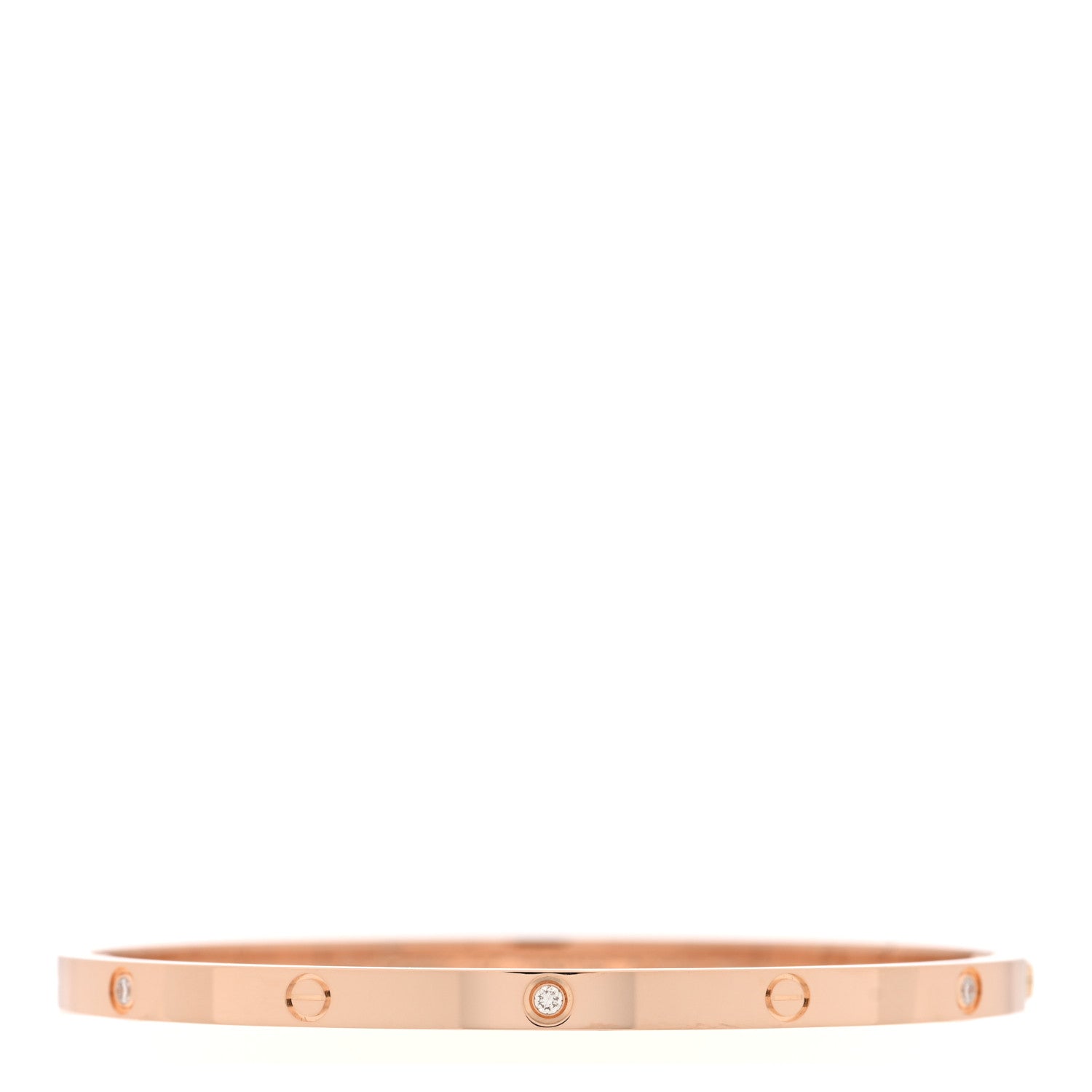 Cartier 18K Pink Gold 6 Diamond Small LOVE Bracelet 17 1 of 7