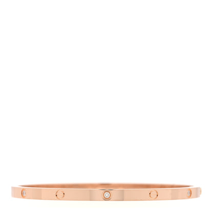 Cartier 18K Pink Gold 6 Diamond Small LOVE Bracelet 17 1 of 7