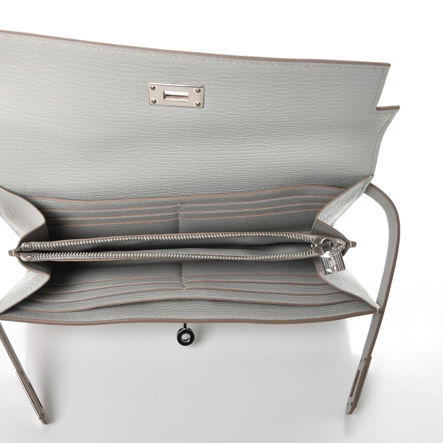 Chevre Mysore Kelly Longue Wallet Gris Perle