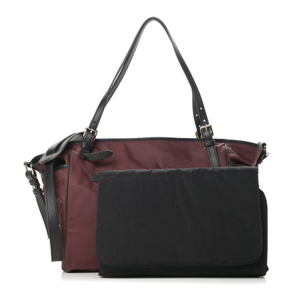 Burberry Nylon Diaper Bag Burgundy 3 of 15