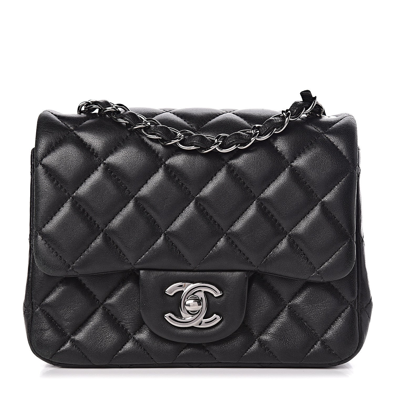 Chanel Lambskin Quilted Mini Square Flap Black 1 of 13
