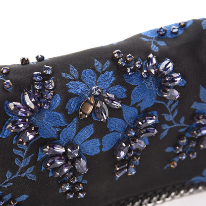 Stella McCartney Jacquard Floral Crystal Falabella Clutch Black 2 of 10