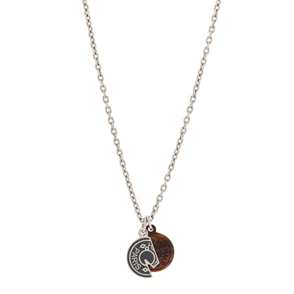 Hermes Buffalo Horn Lacquer Carrousel Necklace Etain 1 of 5
