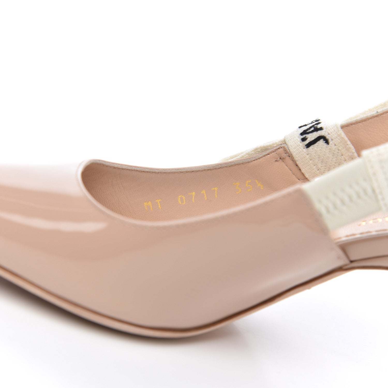 Christian Dior Patent Ribbon J'Adior Slingback 65mm Pumps 35.5 Nude 8 of 14