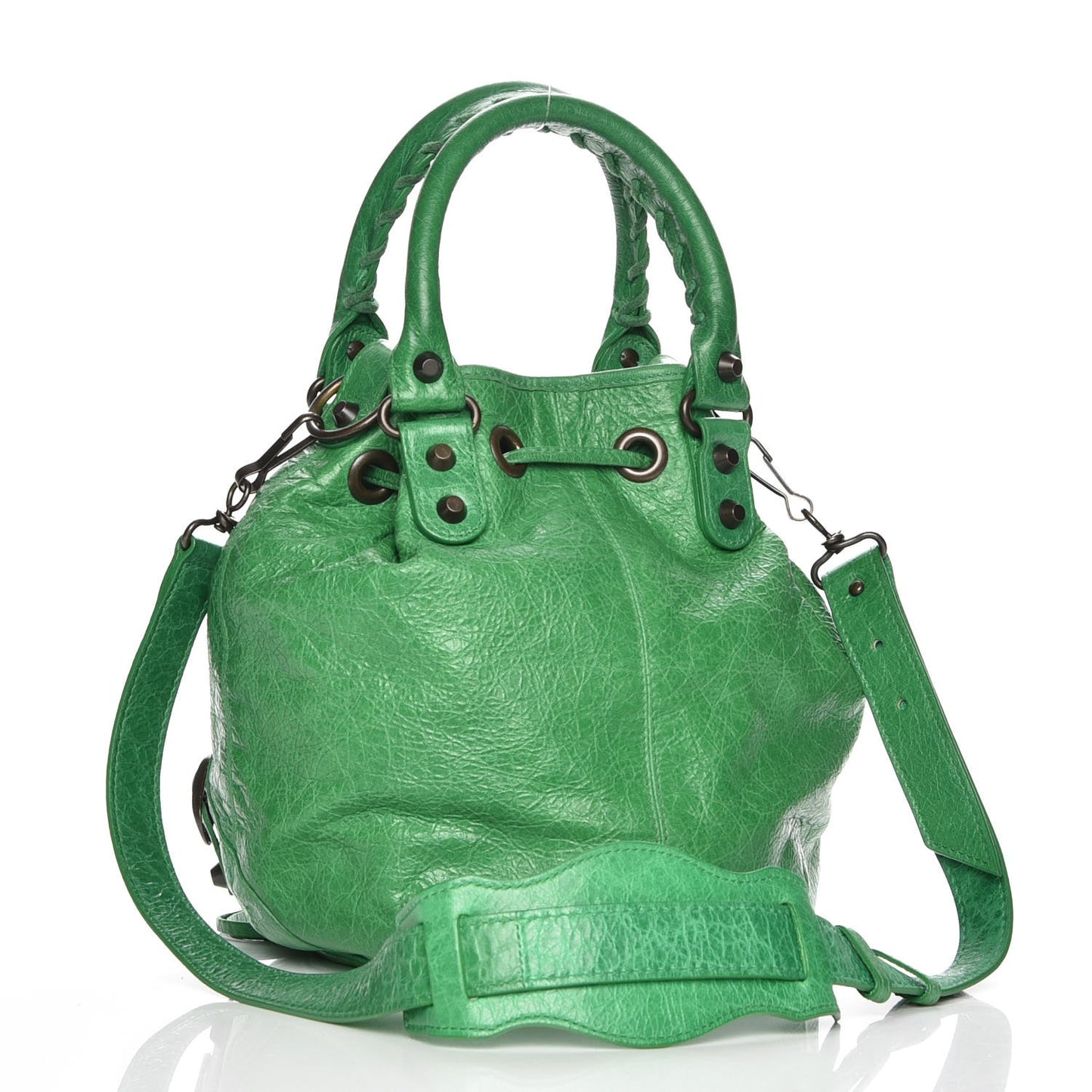 Agneau Classic Hardware Mini Pompon Vert Poker