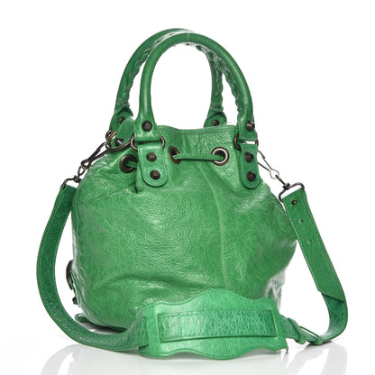 Balenciaga Agneau Classic Hardware Mini Pompon Vert Poker 4 of 11