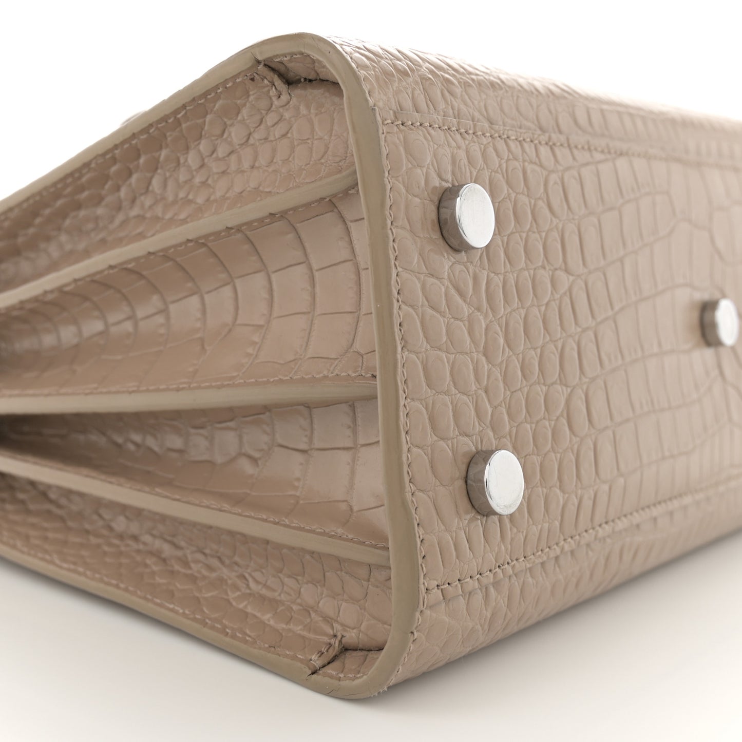 Calfskin Crocodile Embossed Baby Sac De Jour Brown