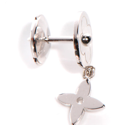 Louis Vuitton 18k White Gold Monogram Pearl Dangle Earrings 3 of 9
