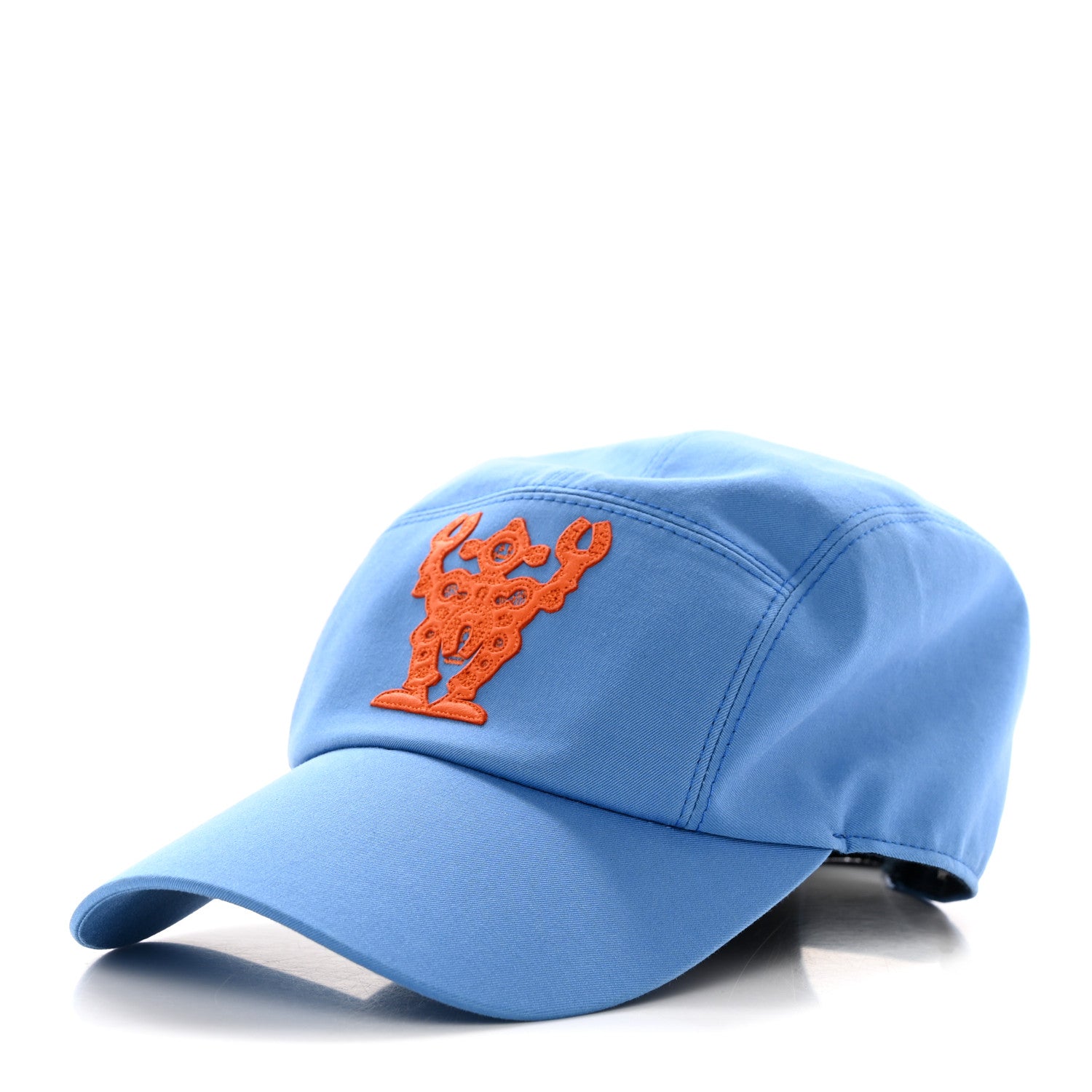 Hermes Stretch Cotton Twill Lambskin Nevada Hello Mr Farrier Hat 57 Méditerranée Orange 1 of 9