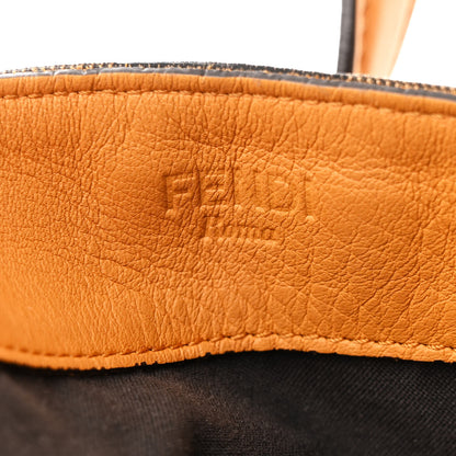 Fendi Jacquard Calfskin Pequin All In Shopper Tote Tobacco Yellow 6 of 9