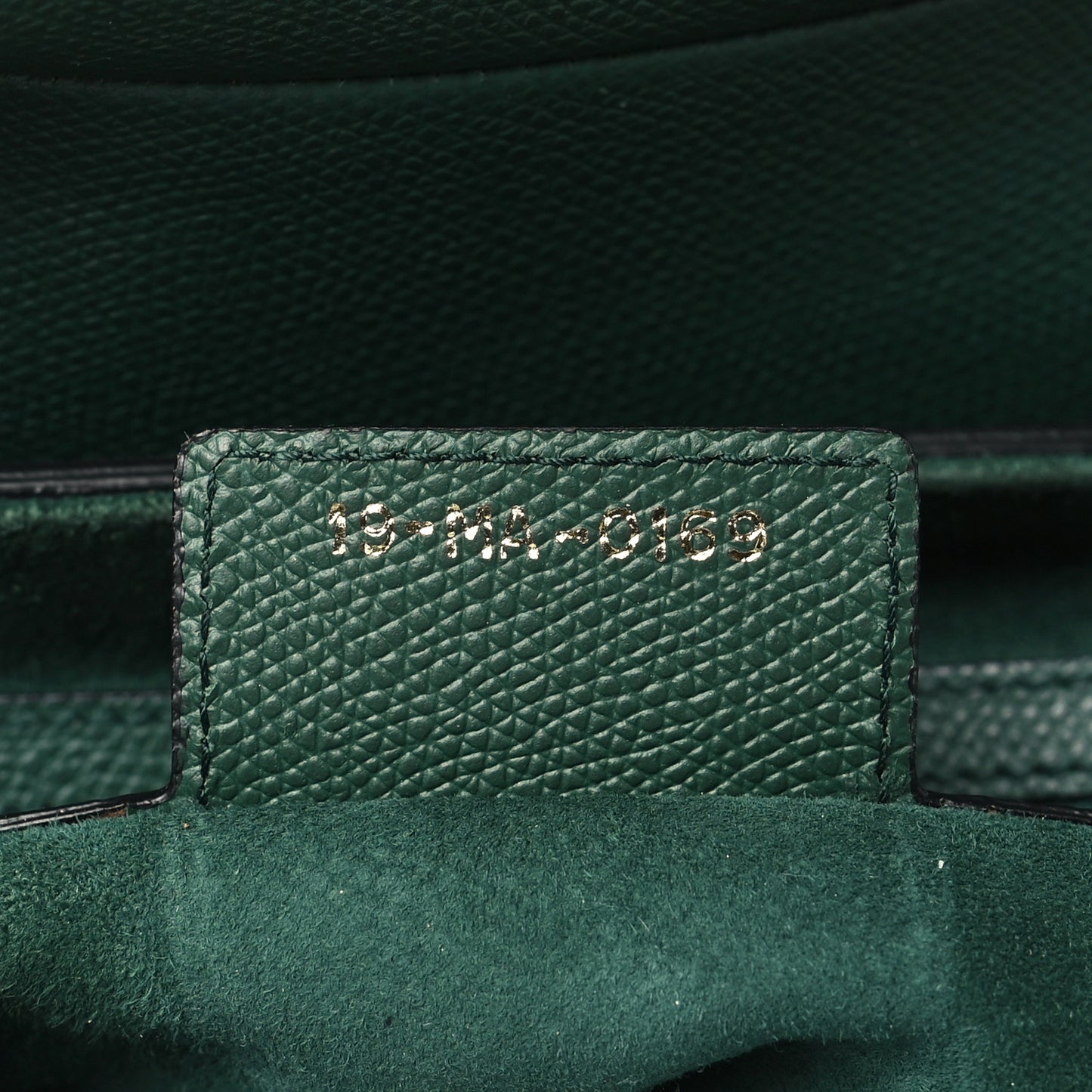 Grained Calfskin Saddle Bag Green